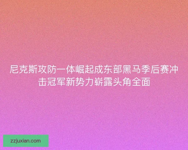 尼克斯攻防一体崛起成东部黑马季后赛冲击冠军新势力崭露头角全面