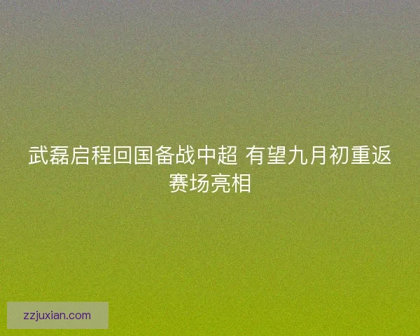 武磊启程回国备战中超 有望九月初重返赛场亮相